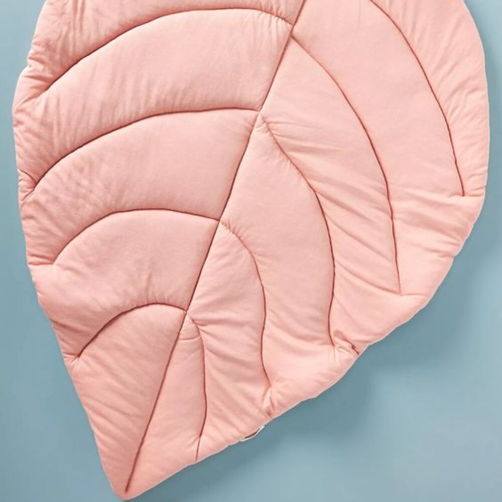 NWT Anthropologie Dani Baby Play Mat Pink Leaf (40x30")